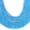 Natural american turquoise 3mm facet round beads 13 inch length handcrafted beads