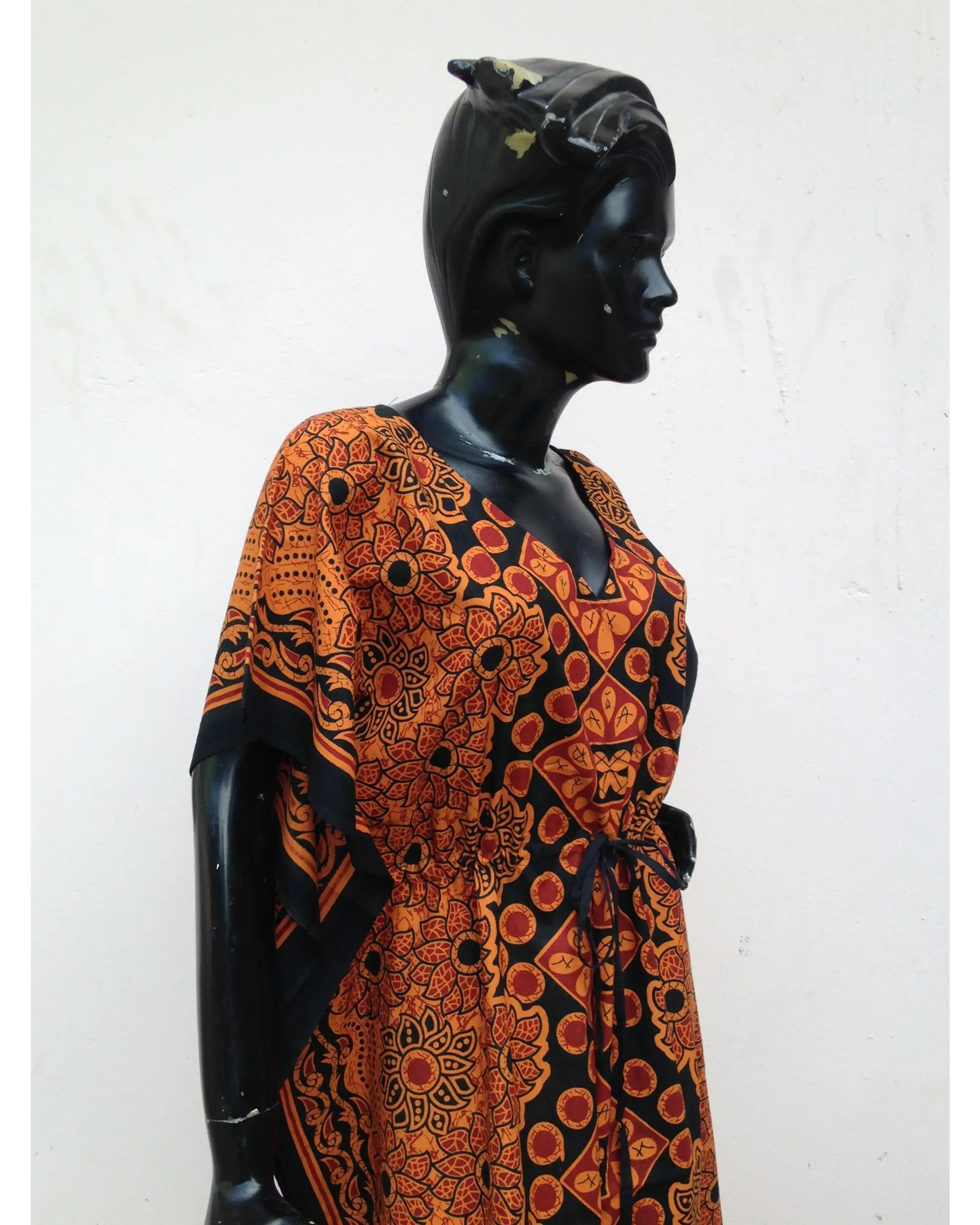 India Jaipur Karni Latest 100 Cotton Orange Black Color Floral Printed