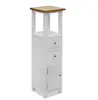 Tall Chest Drawers Bathroom Cabinet Solid Oak Large Hall Wood Corner Cupboard Wooden White