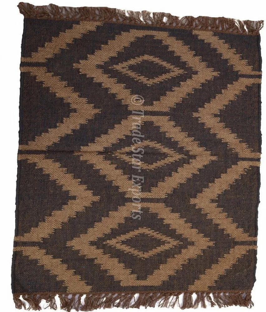 Turkish Kilim Oriental Area Rug Floor Carpet Kelim Block Print Yoga Mat Art