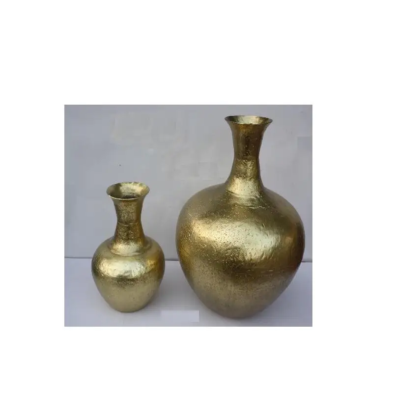 Sheet Metal Vase Made In Two Sizes And Brass Finish Can Also Be