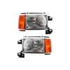 For Ford F-Series 87-91 Headlight Assembly Halogen W/Side Marker Lamp W/Chrome Trim E9TZ13008E / E9TZ13008F