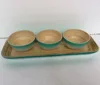 High quality best selling eco friendly beautiful Set of 3 spun bamboo bowl in yellow color from Viet Nam