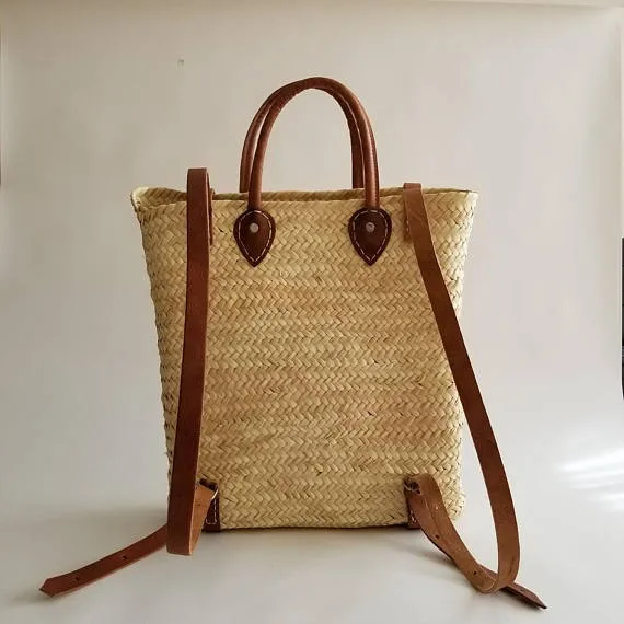straw beach bag backpack
