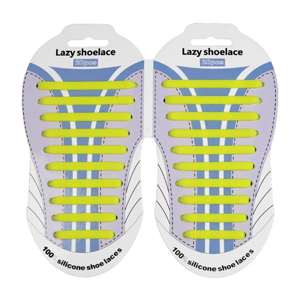 20 Slip On Tieless Flat Silicon Sneakers Laces Elastic Silicone Shoe Laces to Replace Your Shoe Strings DIAGONAL ONE No Tie Shoelaces for Kids and Adults