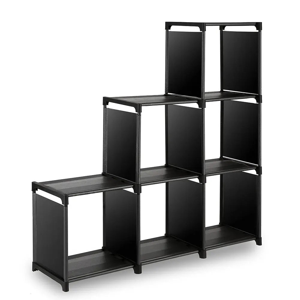 TomCare Cube Storage 6-Cube Shelves Storage Cubes Organizer Closet Organizer Bookcase Cubby Bins Cabinets Storage Shelves for Bedroom Living Room Office, Black