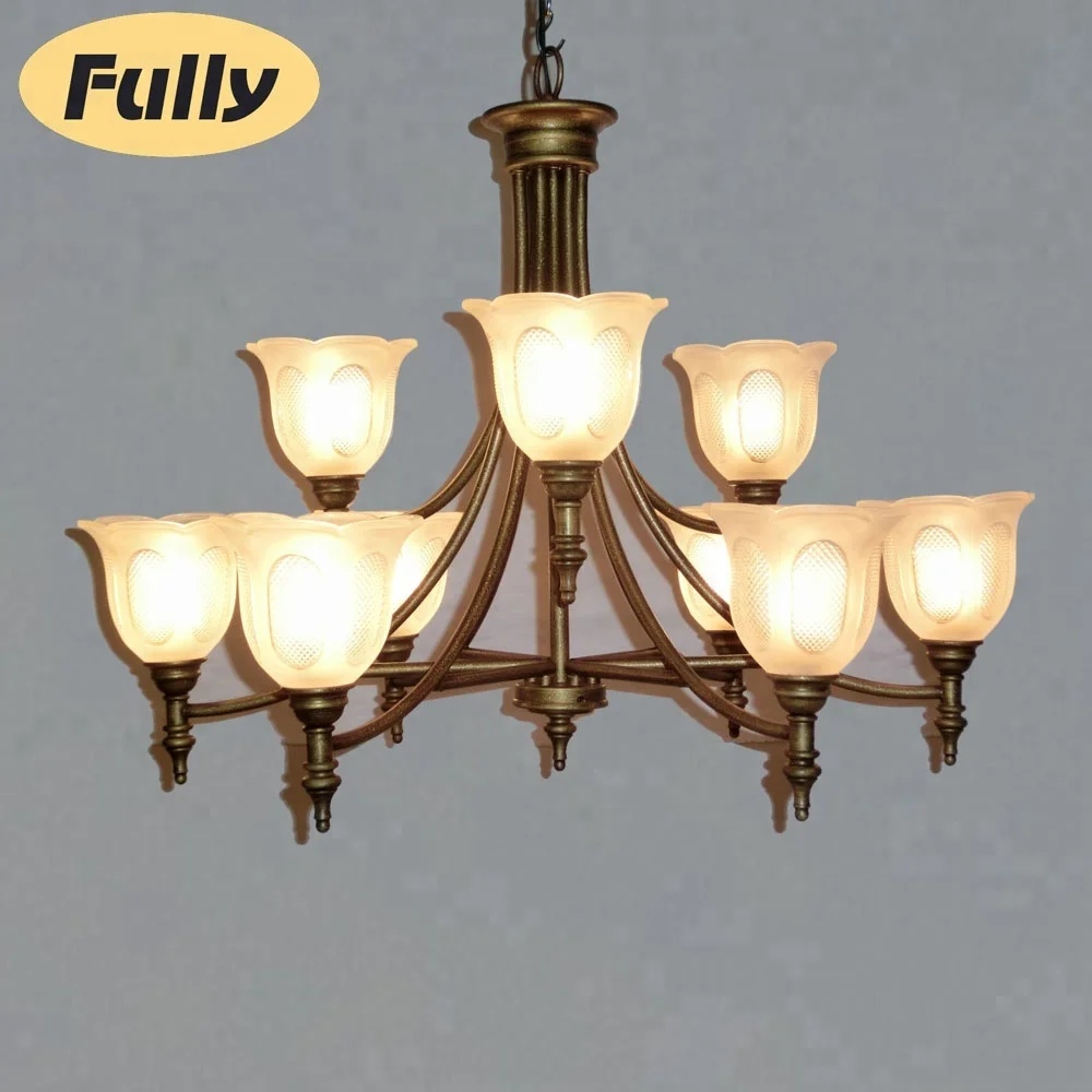 China Wholesale big size dison bulb Quality Glass Lampshade Pendant Chandeliers Ceiling Lights