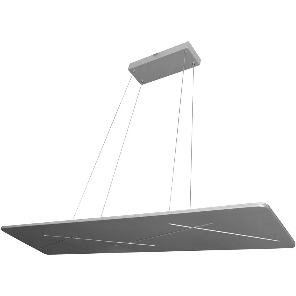 VONN VMC31400AL Modern Linear Led Chandelier Lighting With Adjustable Hanging Light, 45.31" x 11.81" x 7.87", Silver