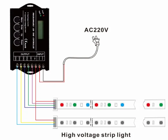 Tc423 Time Programable Rgb Led Controller Ac100v 240v 5channel Total ...