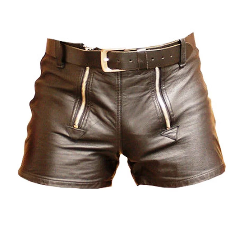 men in leather shorts