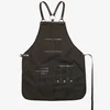 Denim fabric bib aprons PU leather apron with stylish look & durability