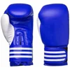 100% Genuine Leather Blue With White Stripes Boxing Gloves Muay Thai Kick Boxing Gloves Punching MMA Training Gloves