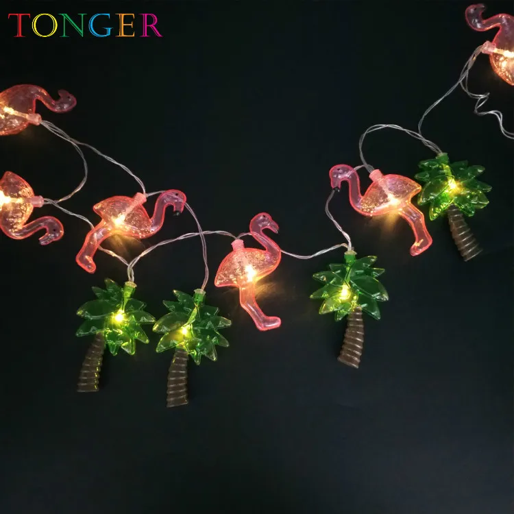 Fairy Flamingo String Lights With Coconut Trees,1.5m With 10pcs String