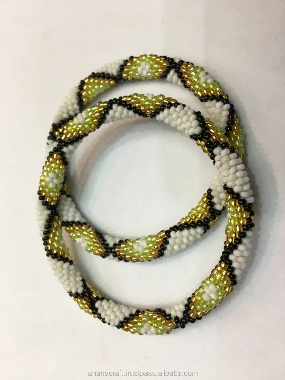Details about   10 SET Nepal Glass Beaded bracelet crochet handmade bead bangle USA 