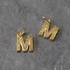 Gold Plated "M" Charm with Jump Ring CZ Pave Setting