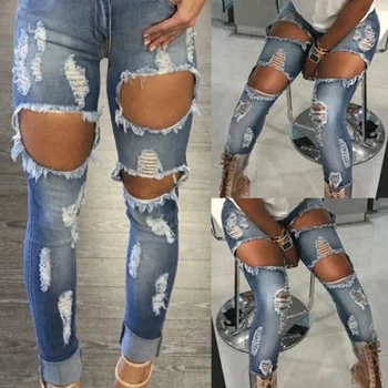 white high waisted distressed jeans