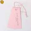 Sinicline Custom Printed labels Pink series clothing tags for Lady dress