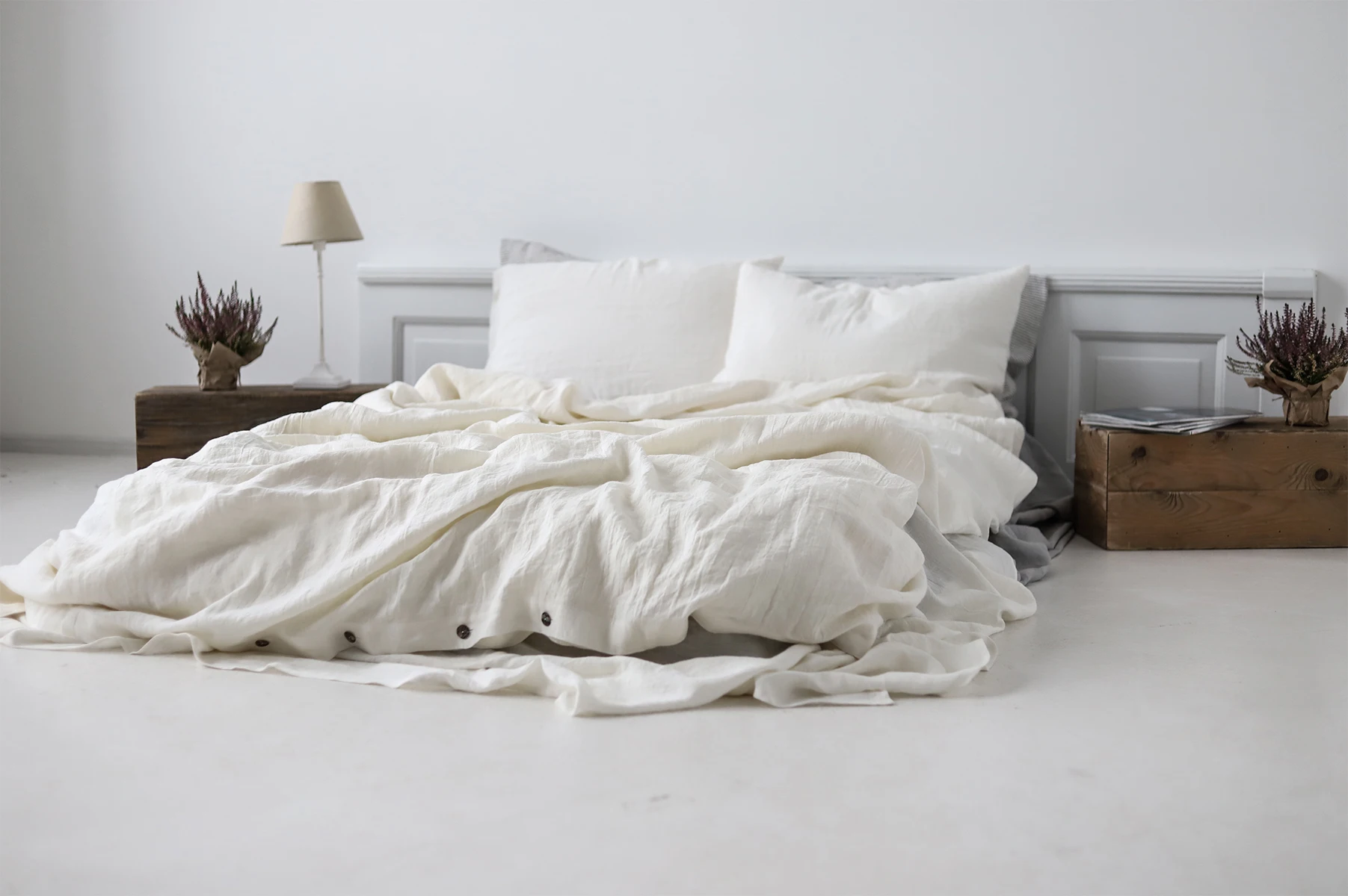 White soft. Linen Bed Linen White. White Linen Bedding.