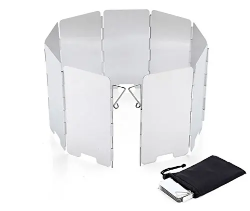 Camping Stove Aluminum Windscreen - 9 Plates Folding Camping Stove Wind Screen For Use with Solo Stove and Other Backpacking Stoves, Camping Stoves, Butane Stoves, Alcohol Stoves ,split furnace head