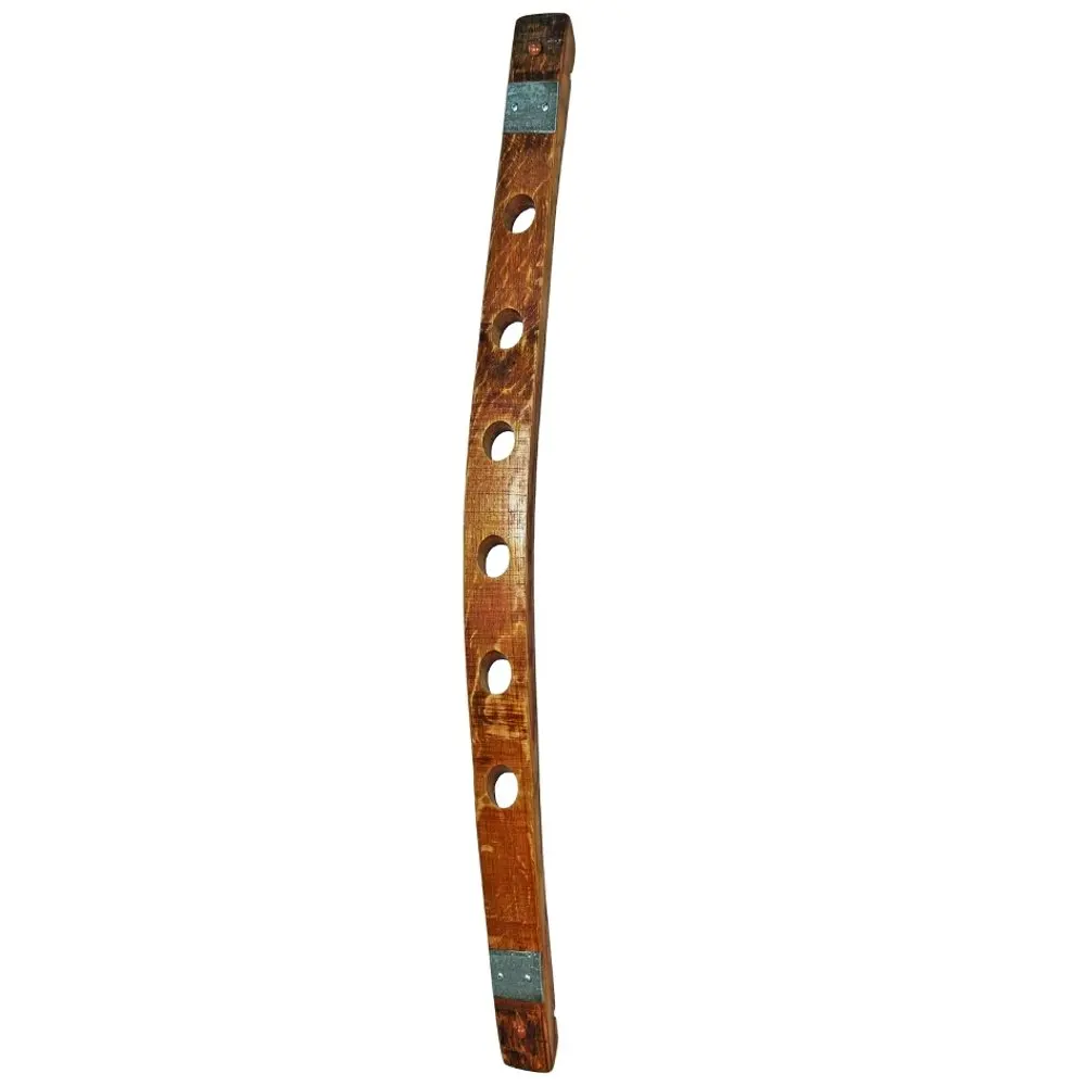True Fabrications Used Wine Oak Barrel Stemware Rack And Holder True Fabrications Oak 6 Bottle Wine Barrel Stave Wall Mounted Rack