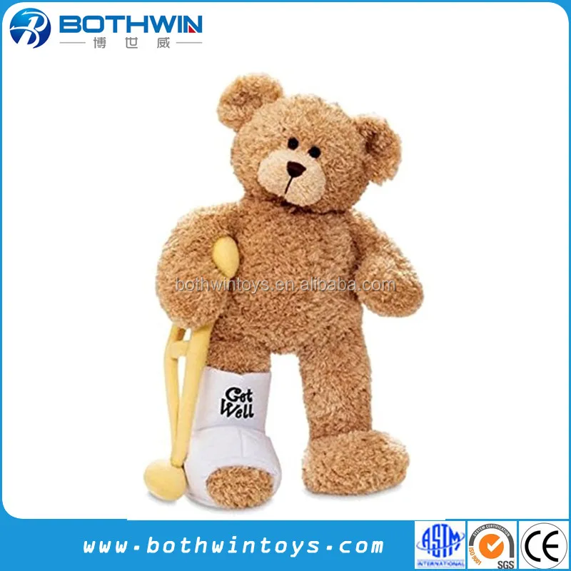 teddy with broken leg