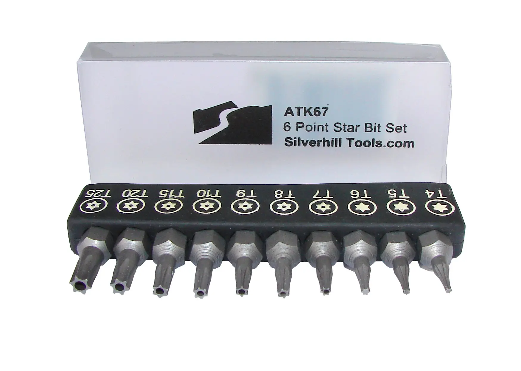 ATK67 6 Point Star Security Bit Set with Security Bits (Torx TR Style with ...