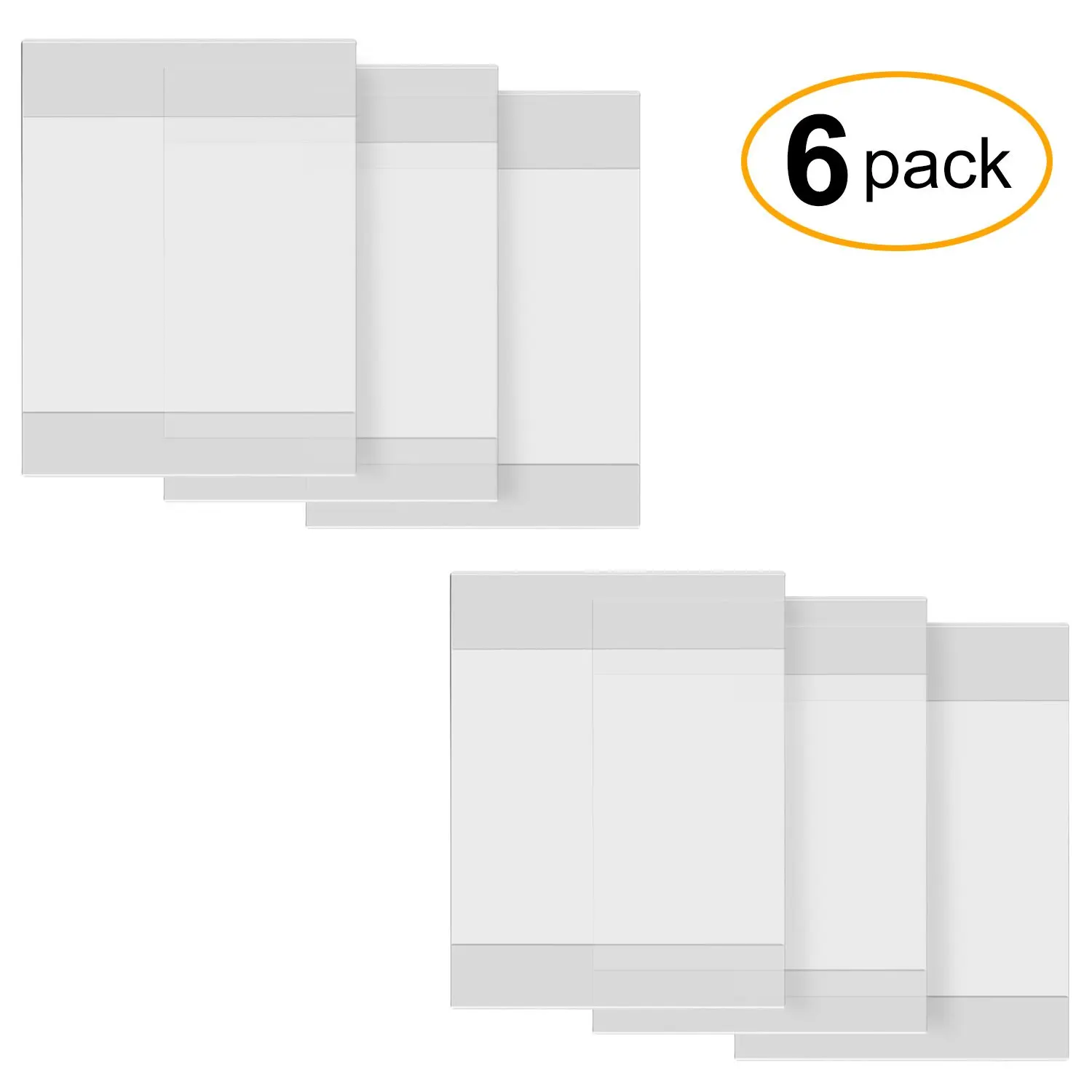 CRUODA Acrylic Sign Wall Display Holder 8.5"x11", 6 pc, Menu Holders, Table Card Holders, Photo Frames, Ad Frames