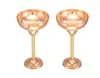 BPA FREE 100% COPPER CHAMPAGNE WINE FLUTE SET OF 2 WITH BRASS STEM