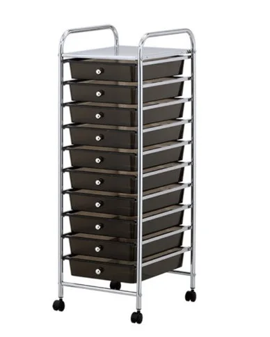 10 Plastic Storage Drawer Cart Beauty Salon Rolling Trolley Cart