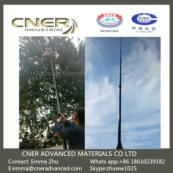 12m 15m 20m 25 Meters Carbon Fiber Telescopic Poles/cner Window ...