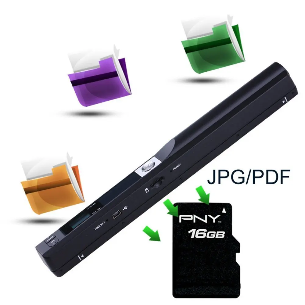 Zorvo Portable Document Scanner Cordless Documet Photo A4 Book Scanner High Speed, Portable Scanner , 900DPI Black Document & Image Scanner ,USB Mobile Scanner