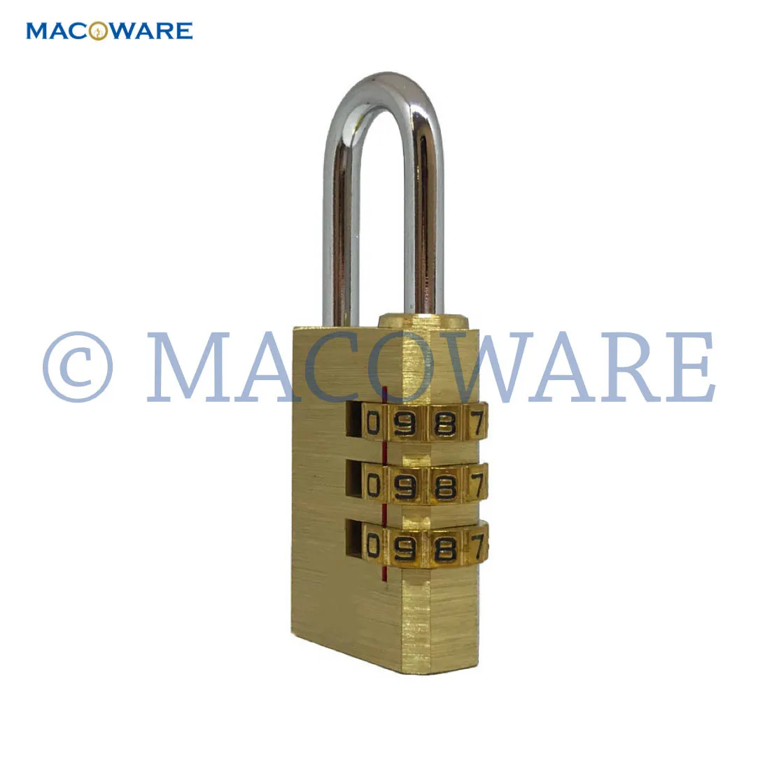 3 Combination Lock Candado High Security Luggage Brass Password Padlock