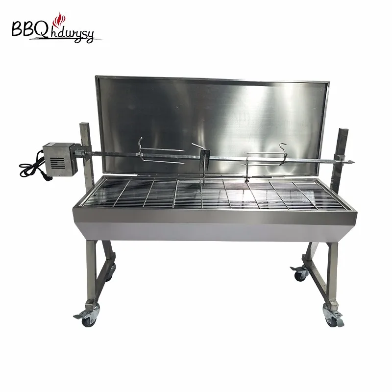 Outdoor Large Stainless Steel Charcoal Barbeque Rotisserie Spit Hog