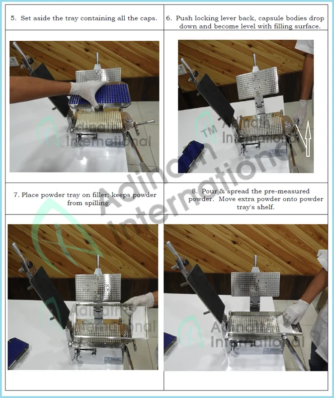 Small Hand Manual Capsule Filler Filling Machine With Tampering Tools
