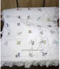 Hand embroidered ABC baby quilt-bumper set