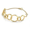 Fine Jewelry 18 Kt Solid Yellow Gold Women's Girls O Link Chain Bracelet Bangle
