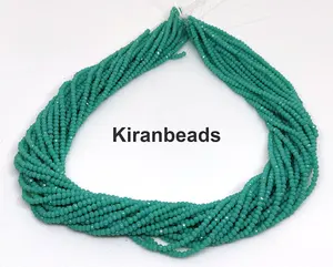 Aqua Chalcedony Hydro Rondelle Faceted Gemstone Beads Jewelry Makings