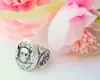 silver Skull Head Bone Hand Skeleton Wrap Punk Motorcycle Rock Roll Dead Man horror jewelry ring