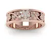 Fine Jewelry IGI Certified 1.50 Ct Real Natural Genuine Diamonds 14 Kt Real Solid Rose Gold Wedding Band Ring