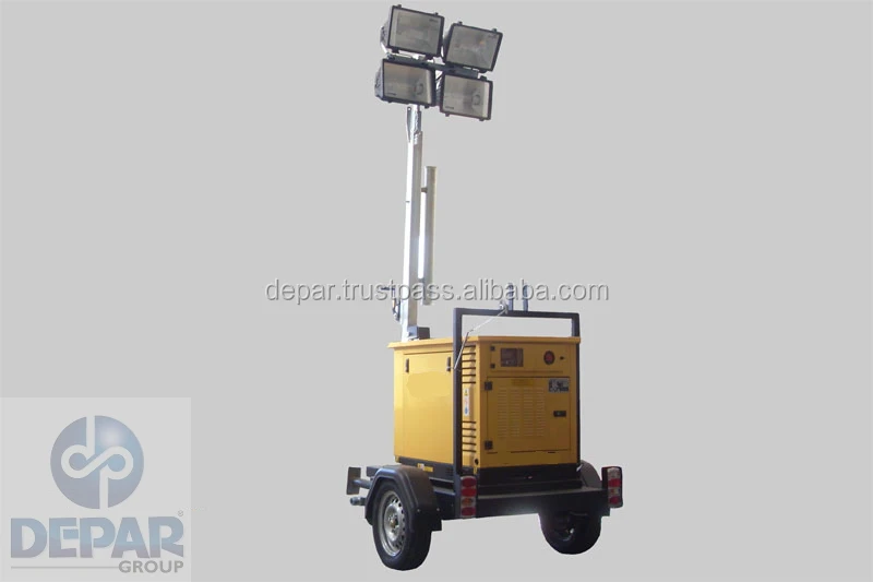 Light Tower D-LITE Series - Diesel Power Unit Single Axle Military Grade with battery backup