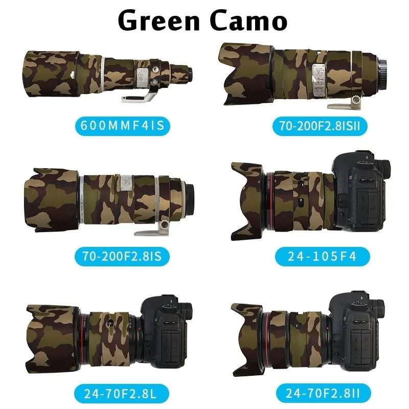 Selens Waterproof Neoprene Camera Lens Protective Coat Cover Camo For Canon Ef 70200mm F/2.8l