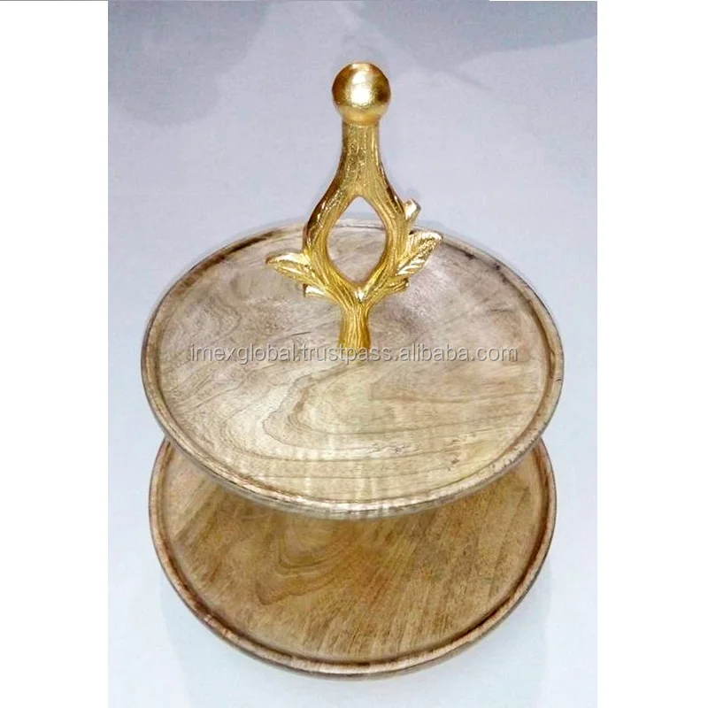 Creative Design Marble Wood Cake Stand 2 Tier Cupcake Stand Wedding