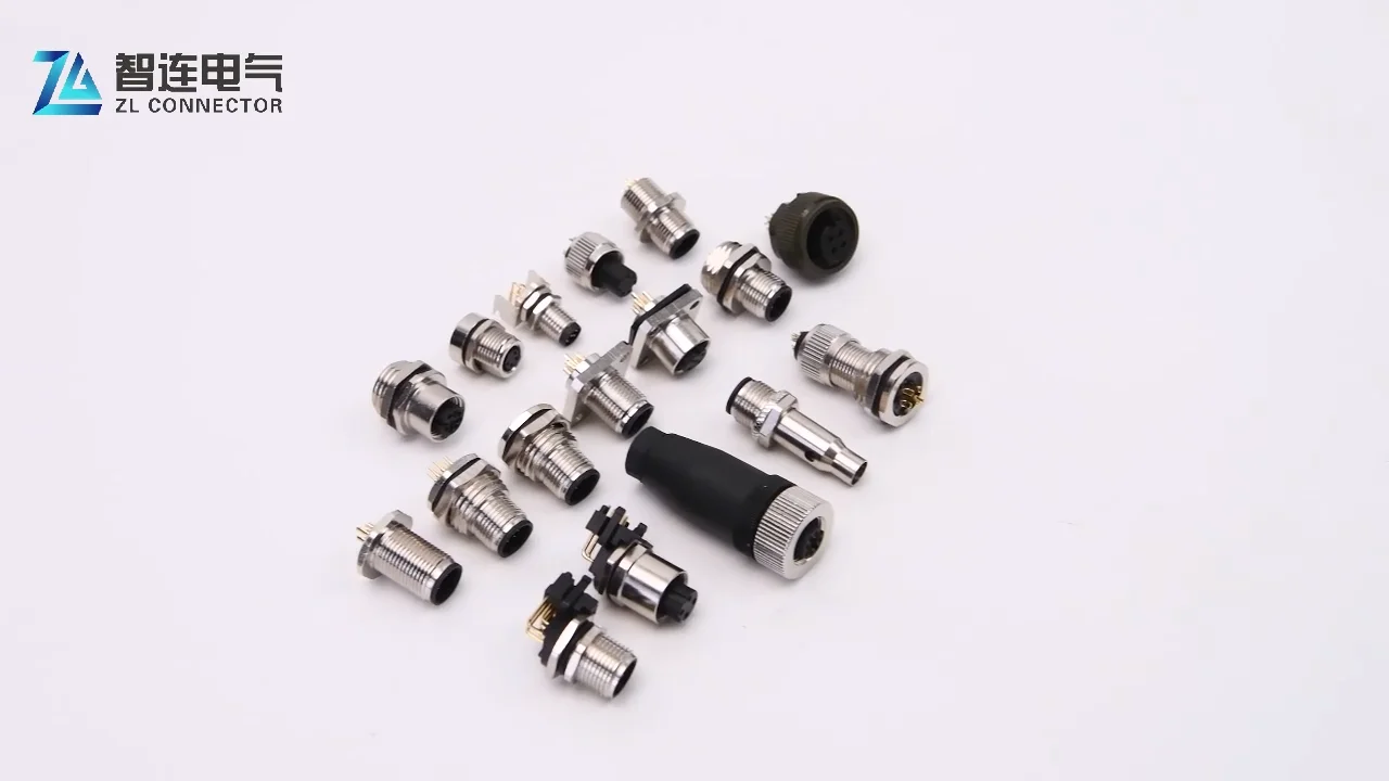 M12 Coupler Screw Assembly Connector Type Male Female Bulkhead M12