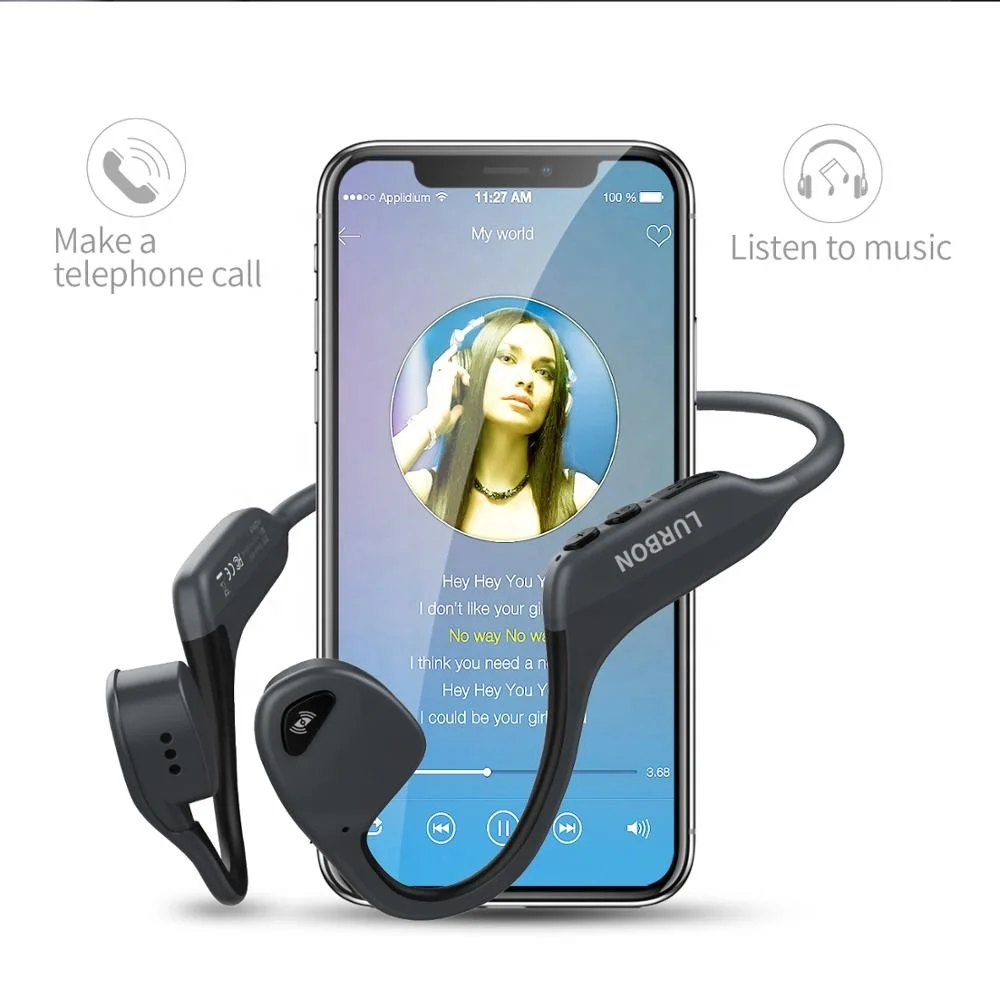 USA Free Shipping Wireless Bone Conduction Headphones Waterproof Open Ear No Vibration Sport Headset Noise Cancelling