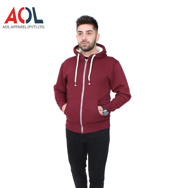 red fleece zip up moletom com capuz