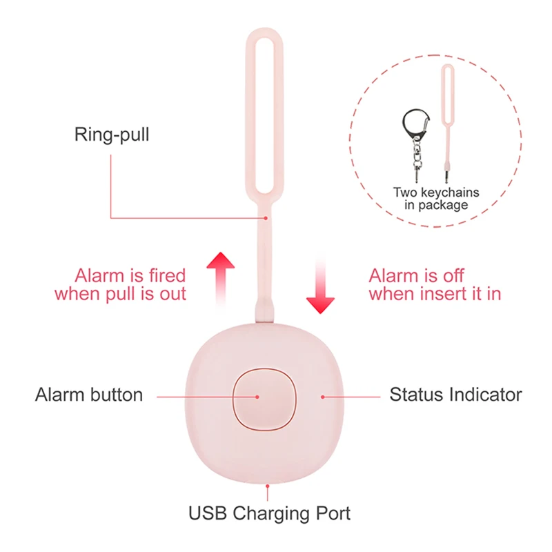 Personal Security Alarm Keychain With Led Lights Gps Location Phone ...