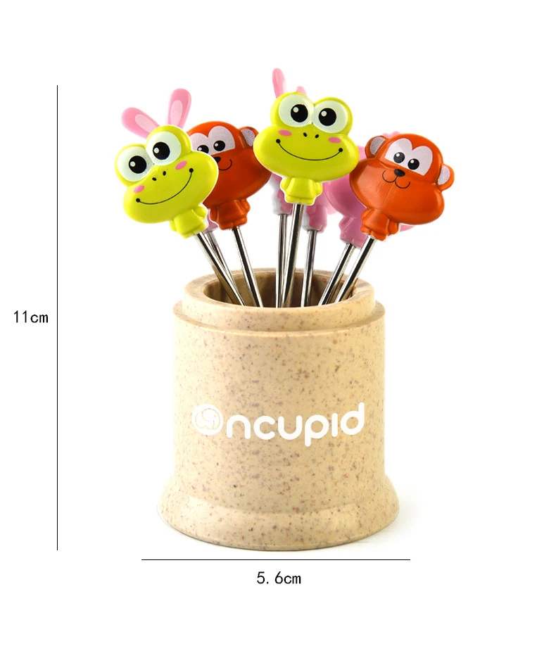 Household animal cartoon baby fruit skewer set 304 stainless ste cute children fruit forks creative little fork