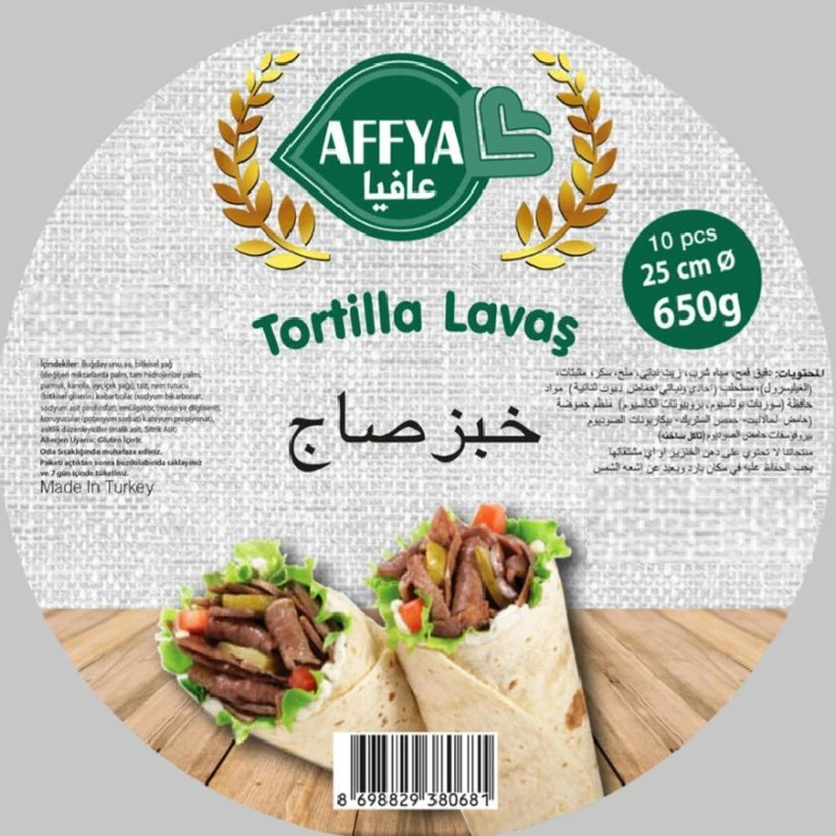 
Tortilla Lavas 25 cm 650 gr 