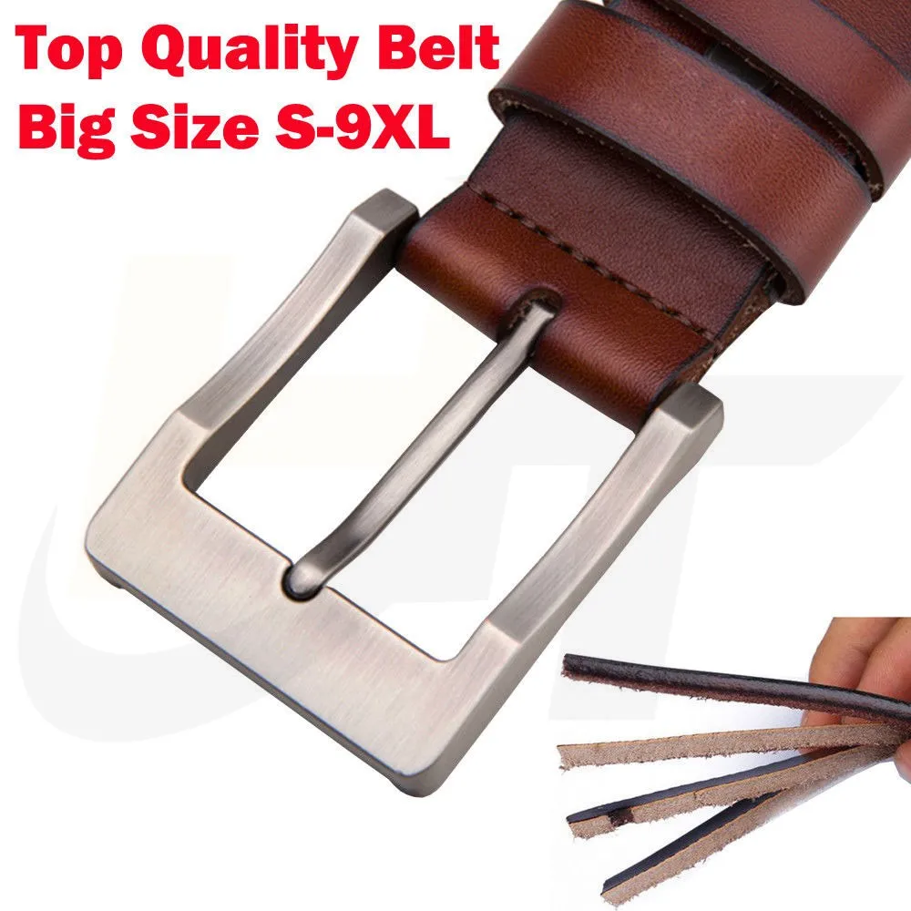 Big size XS-9XL Designer Men's Belts Genuine Leather Automatic Buckle belt black 