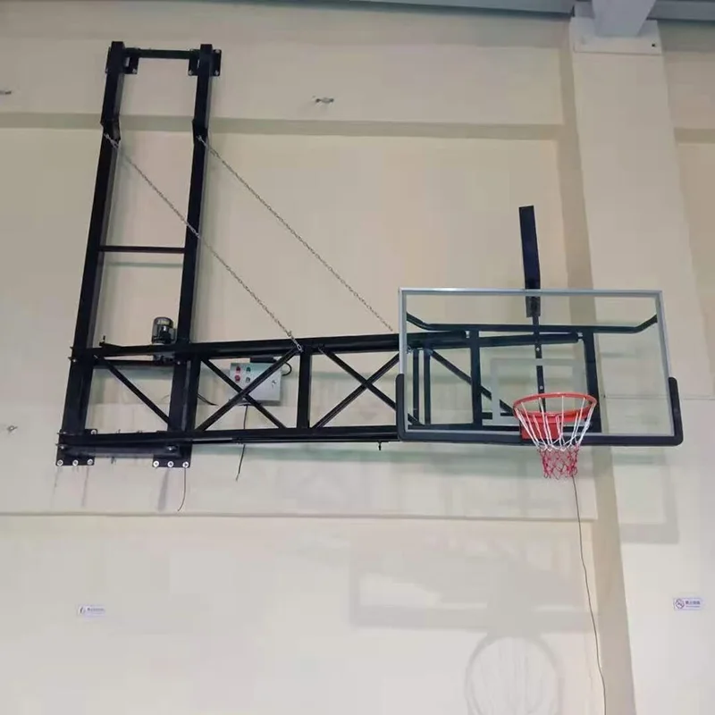 Electric Folding Manual Ceiling Mounted Basketball Backboard Stand
